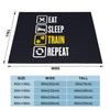 Eat Sleep Train Repeat Gym Motivational Quote Blankets Soft Flannel Throw Blanket Bedspread For Bed Living Room Picnic Travel