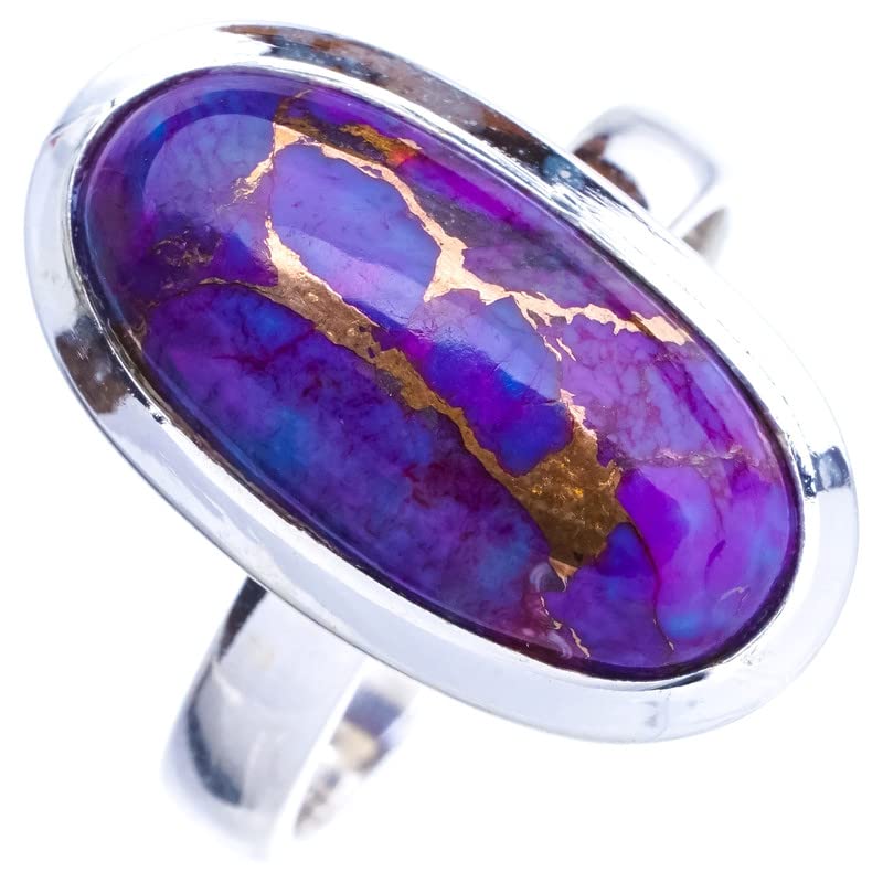 

StarGems Natural Copper Turquoise Handmade 925 Sterling Silver Ring 7.25 E9122