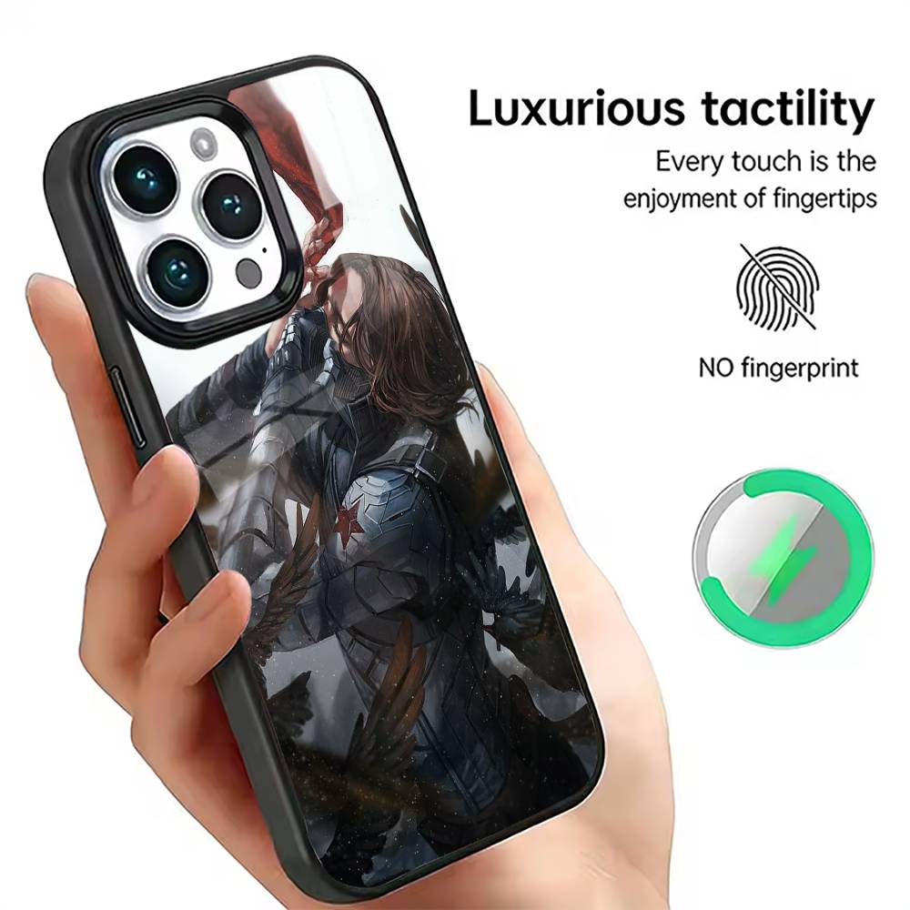 

B-Bucky Barne-Winter S-Soldier Phone Case For iPhone17,16,15,14,13,12,11 Plus,Pro Magnetic with Magsafe Wireless Charging iPhone16PROMAX