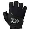 Daiwa Padded UV Protection Medium Gloves, 5-Piece Set, 25DG-2125, Black,