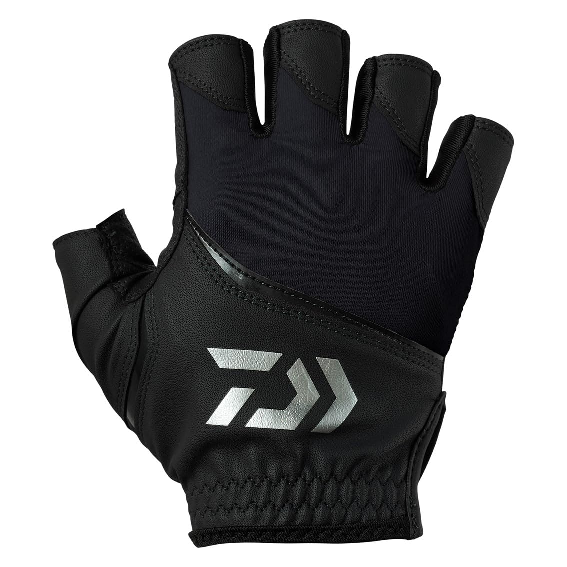 

Daiwa Padded UV Protection Medium Gloves, 5-Piece Set, 25DG-2125, Black, чёрный