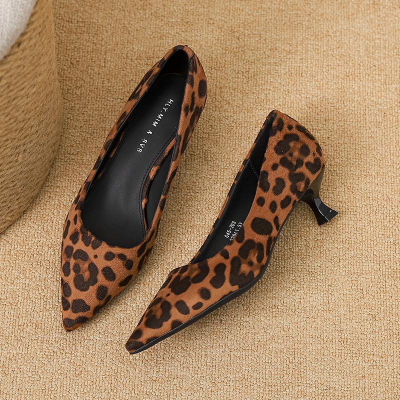 

Huiliya G45-203 леопардовый принт туфли на высоком каблуке женские новые туфли-стилеты одинарные туфли с острым носком модные одинарные туфли 40 леопардовый