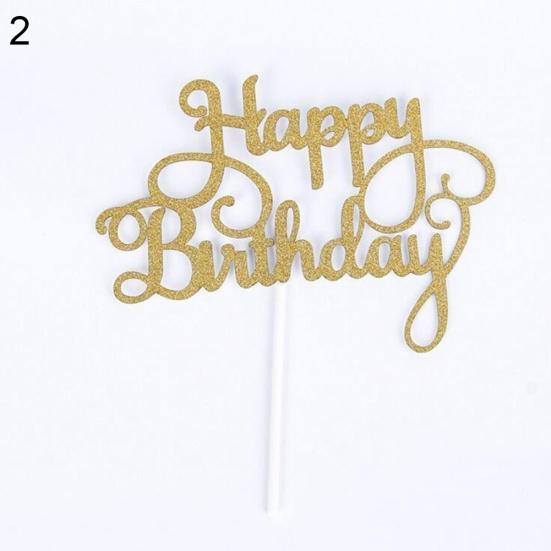 1 ks Veselé narozeniny Dezertový dortový topper Vkládací karta Party laskavosti Dekorace