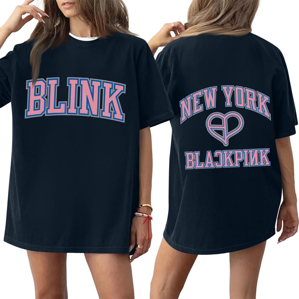 Damski T-shirt z krótkim rękawem i nadrukiem z okrągłym dekoltem