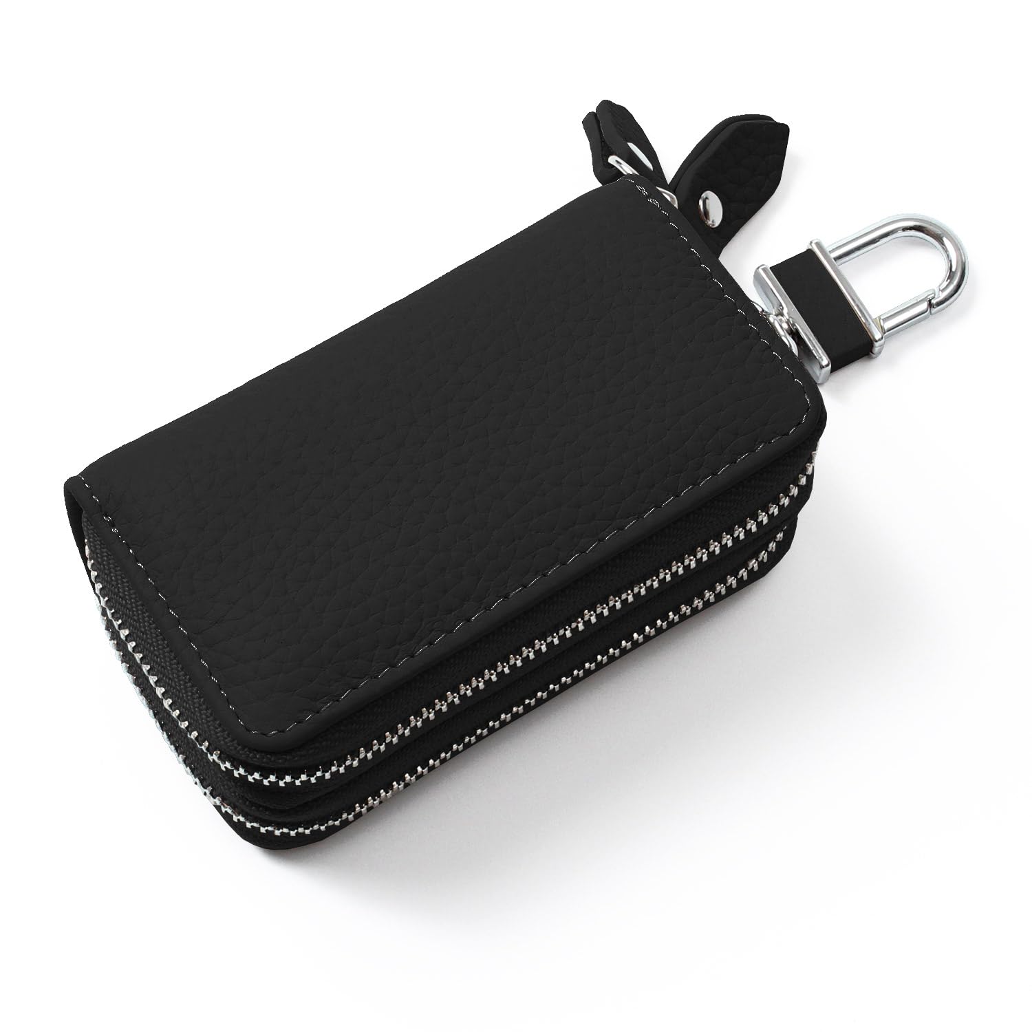 

Big Brave Smart Key Holds 2 Double Genuine for Men and Black Case, Keys, Zipper, Leather, Women, Case-ren-4, чорний