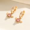 1 Pair Cute Geometric Round Wings Zirconia Dangle Earrings for Women Golden Earring Jewelry Wedding Party Accessories