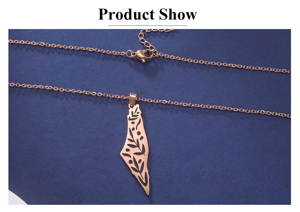 Cazador Palästina Israel Karte Anhänger Choker Kette Edelstahl Blätter Halskette für Damen Schmuck Geburtstagsgeschenk 2025 Großhandel