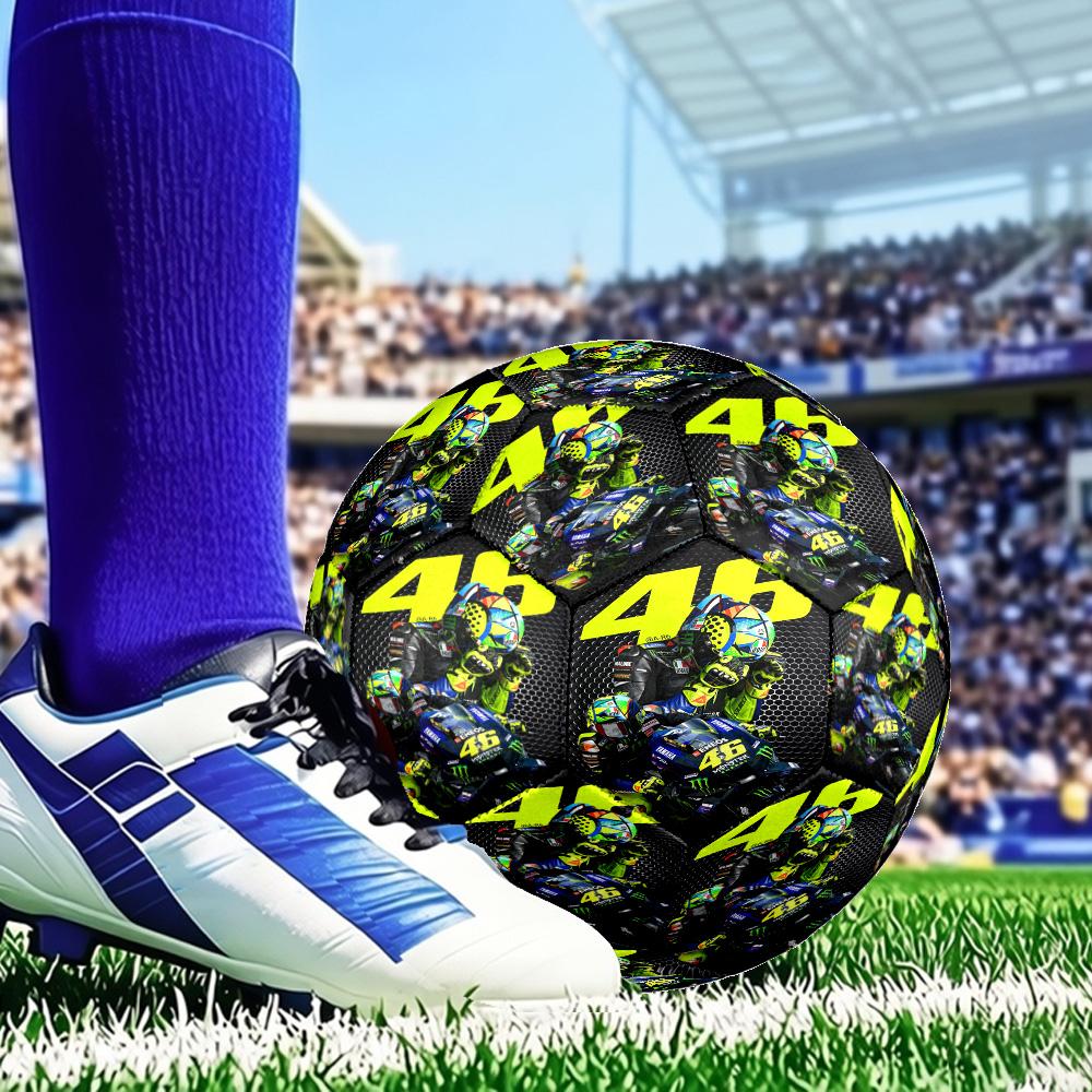 Rider Speeding Through Neon Light Size 5 Soccer Ball, Suitable for Training and Matches, High-Elasticity, Wear-Resistant Material Gift for Fan