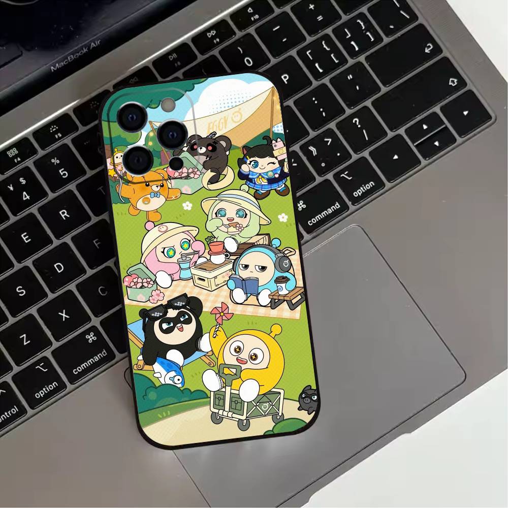 Cute E-Eggy P-Party-EP  Phone Case For iPhone 17,16,15,14,13,12,11 Plus,Pro Max,XS,Soft Silicone Black Cover