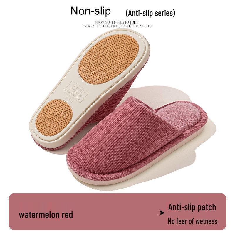 Women's & Men's Anti-slip Plush Slippers - Silent and Warm Cotton for Elderly, Autumn/Winter Indoor Use, 2025 Collection.