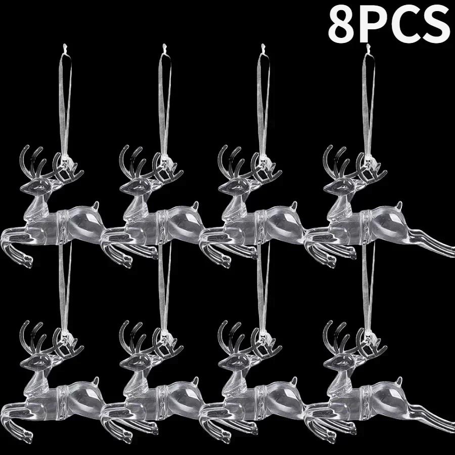 Clear Acrylic Snowflake Ornaments Christmas Tree Decorations Winter Wonderland Party Star Snowflake Icicle Shaped Crystal Decor