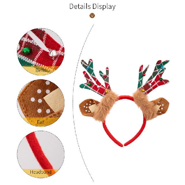 Christmas Party Headband, Elf Leg & Antler Cartoon Hair Hoop for Adults & Kids