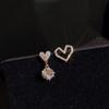 Temperament Asymmetric Zircon Earrings Love Earrings Designer Earrings Girl Earrings