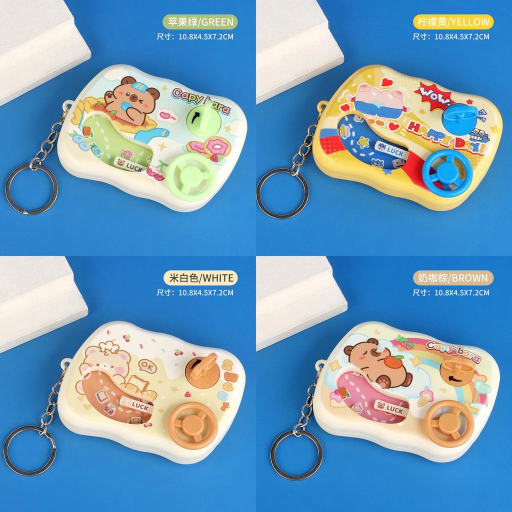 Cute Capybara Bear Cartoon Printed Steering Wheel Challenge Game Console Pendant For Gift And Play
