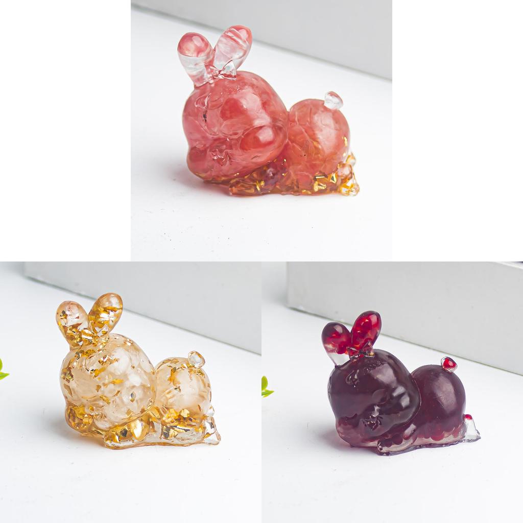 Crystal Rabbit Figurine Gift For Home Office Decor With Natural Gemstone Material
