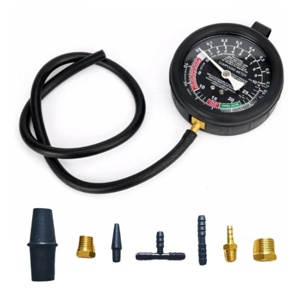 9Pcs/Set Car Vacuum and Fuel Pump Tester Gauge Kit Fuel Pump and Vacuum Tester Gauge Leak Carburetor Pressure Diagnostics