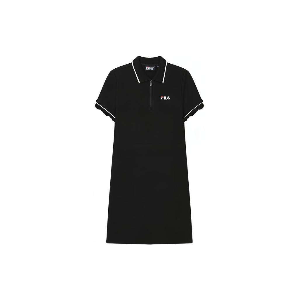 New FILA Short Sleeved Dress Women's Jet Black F11W228301FBK