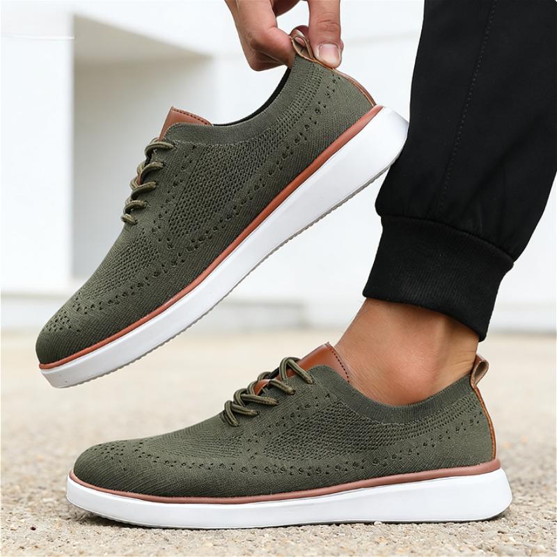 Comfortable Men's Knit Sports Shoes Soft Sole Breathable Lightweight N-slip Casual Sneakers for Walking Running Indoor Outdoor