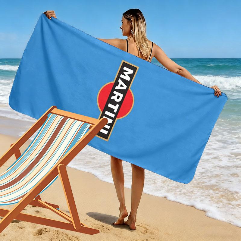 Martini Racing Print Strandtuch, Großes Weiches Schnelltrocknendes Handtuch für Strand Camping Schwimmen
