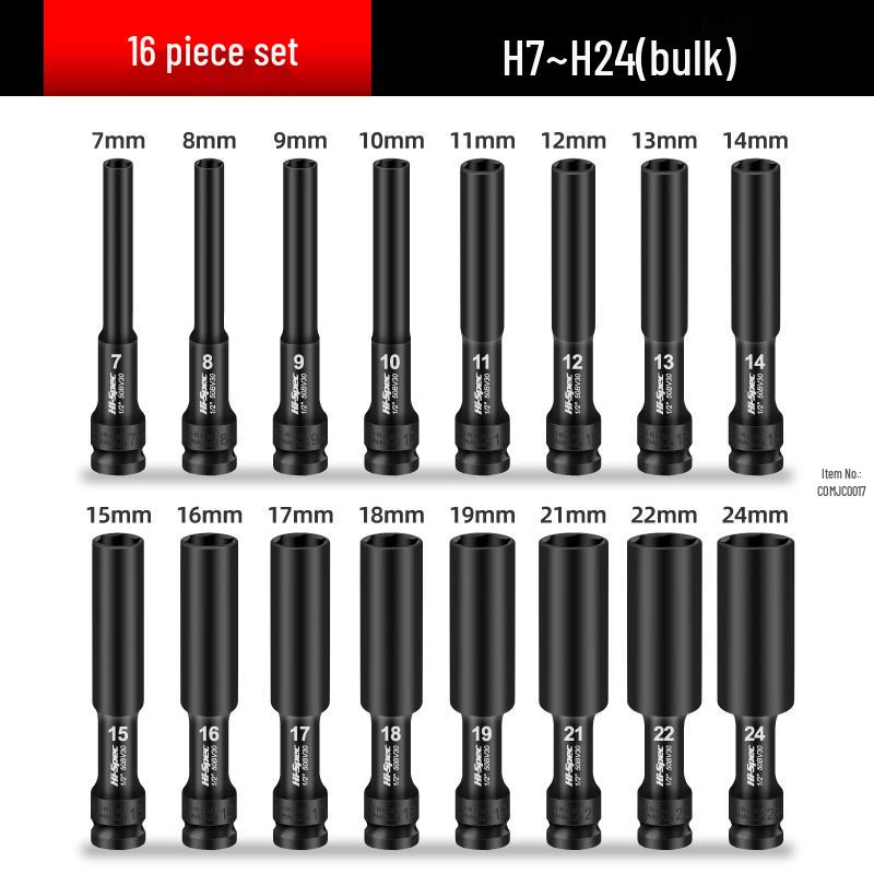 Extended Thin-Walled Hex Deep Impact Socket 8mm for Electric Wrench