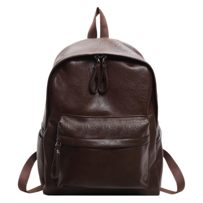 School Bag Female Solid Color High School College Student Junior High School Student Simple Versatile Campus Backpack