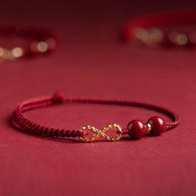 Zodiac Cinnabar Infinite Money Red Bracelet - Hand-Woven for Good Fortune