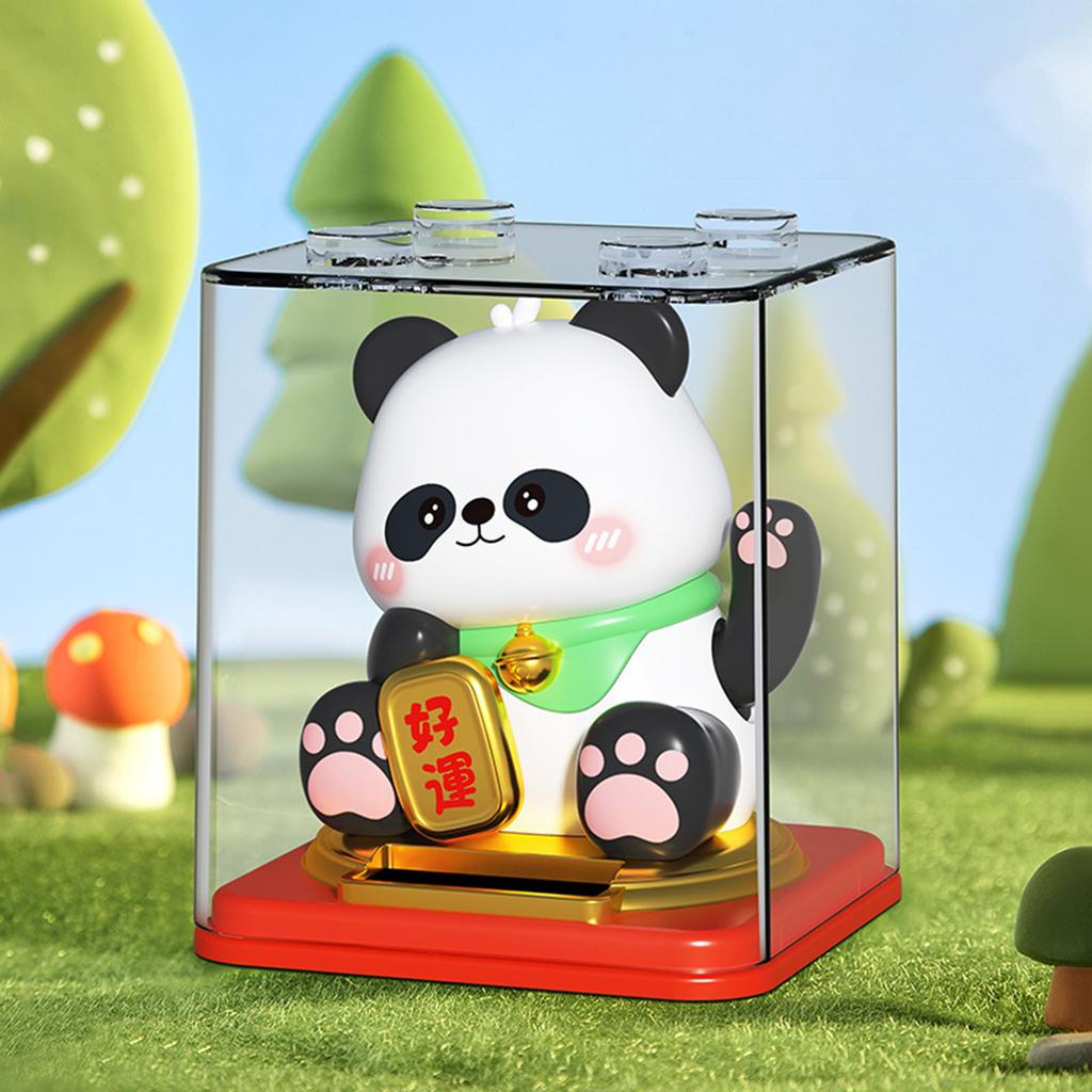 3 Inch Solar Powered Panda Auto Decor Good Luck Gift Automatic Swing Arm Business Opening Gift Solar Panda Lucky Ornament