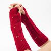 Winter Hand Gloves Soft Warm Gloves Arm Crochet Hollow Out Fingerless Gloves