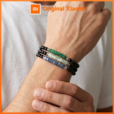 Vnox Natural Stone Black Onyx Bead Bracelet for Men Women, Adjustable Extension Chain Healing Stone Jewelry Birthday Party Gift