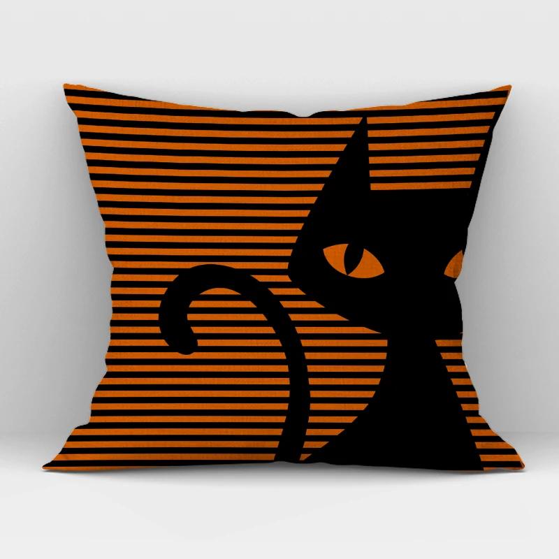 

Черно-белая ручная роспись Кошка Чехол для подушки Скандинавский декоративный дизайн Чехол для подушки для домашнего дивана Декор Милый наволочка 450mm*450mm