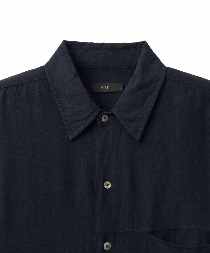 ASP Tencel Linen Wide Shirt - Navy