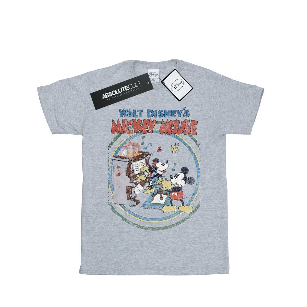 Disney Mens Mickey Mouse Piano T-Shirt