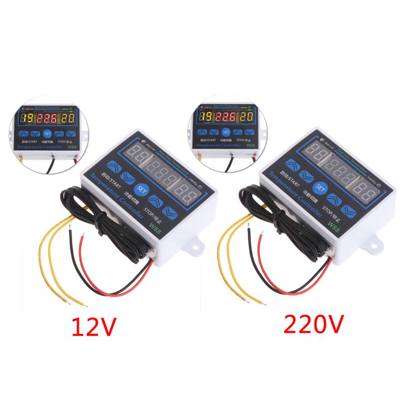 Digital LED Temperature Controller 10A Thermostat Control Switch Probe 12//220V