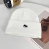 Embroidered butterfly knitted hat women's warm cold hat big head circumference ear protection pullover hat versatile bag head wool hat