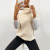 Woman Clothing Fashion Casual Tops Shirts Vintage Fashion Elegant Casual Autumn and Winter Solid Color Women's Twist High Neck Short Sleeve Sweater