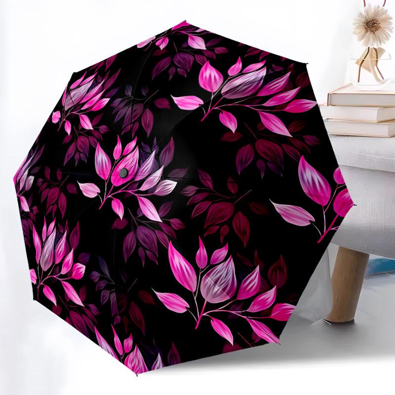 

1pc Floral Pattern Automatic Open/Close Umbrella - Compact Travel Umbrella, Gift for Birthday, Holiday yy260106070