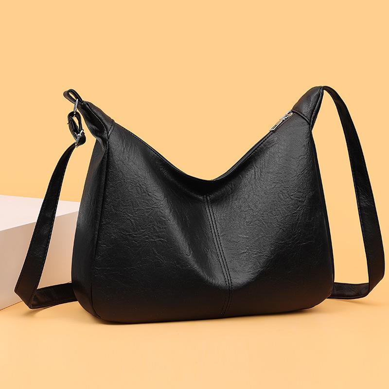 Повседневная вместительная сумка для commuters, Высококлассная ретро однолямочная сумка через плечо чёрный