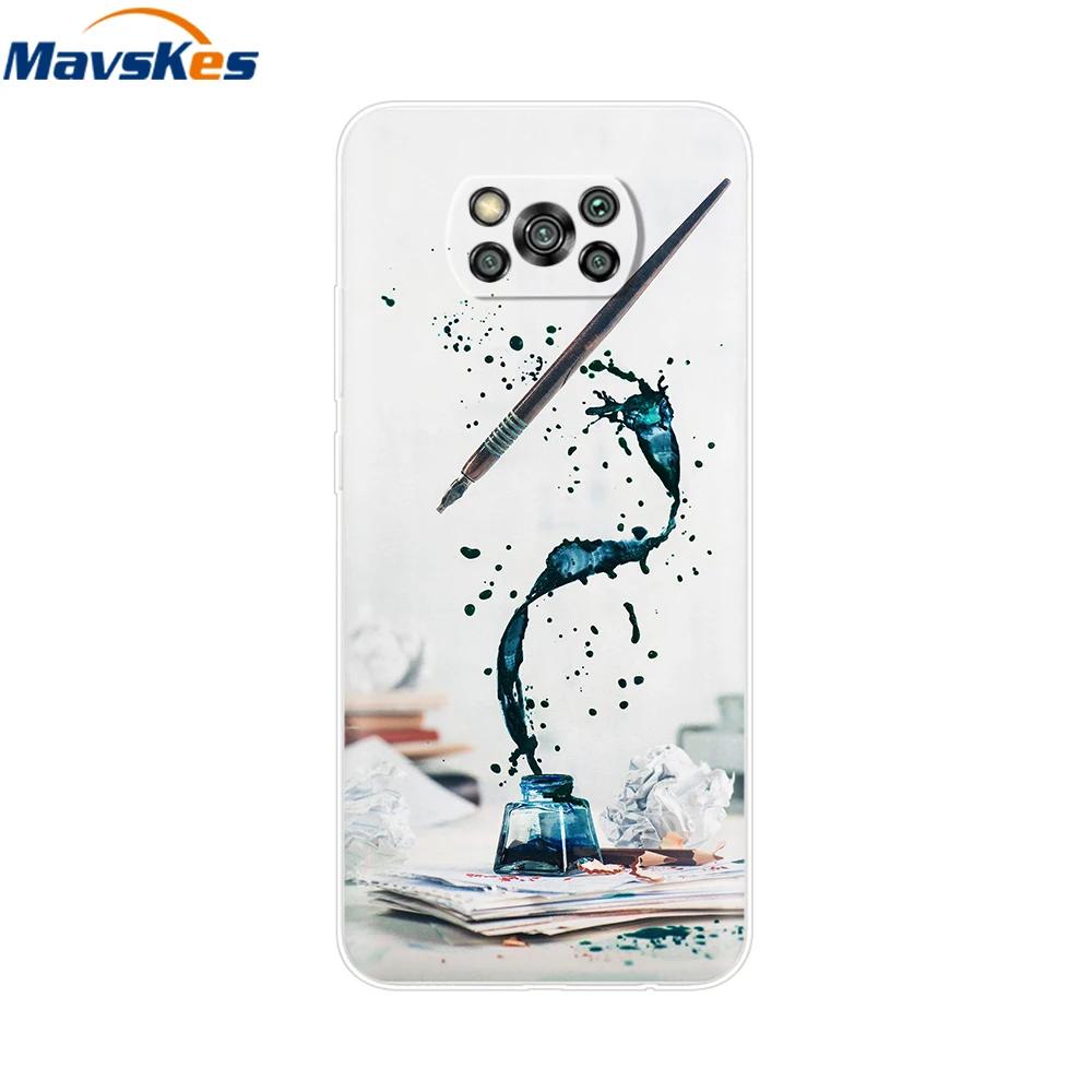 Flower Phone Case For Xiaom Poco X3 NFC Cute Heart Cartoon Funda For Poco X3 Pro Soft TPU Cover For Poco X3 NFC PocoX3 Pro Shell