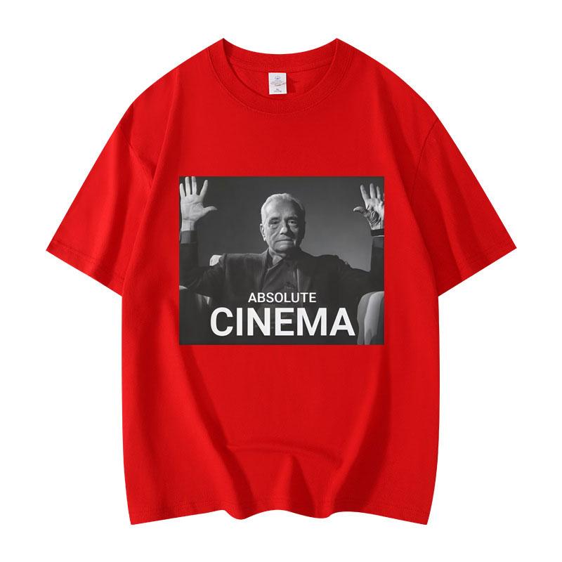 Absolute Cinema Funny Meme T-shirt Men's Women's Clothing Oversized O-Neck T-shirts Summer Casual Fashion T Shirts
