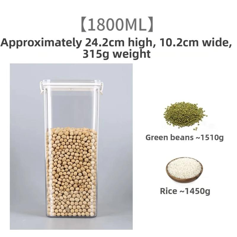 Capacity Plastic Sealed Cans Kitchen Storage Box Transparent Food Canister Keep Fresh New Clear Container