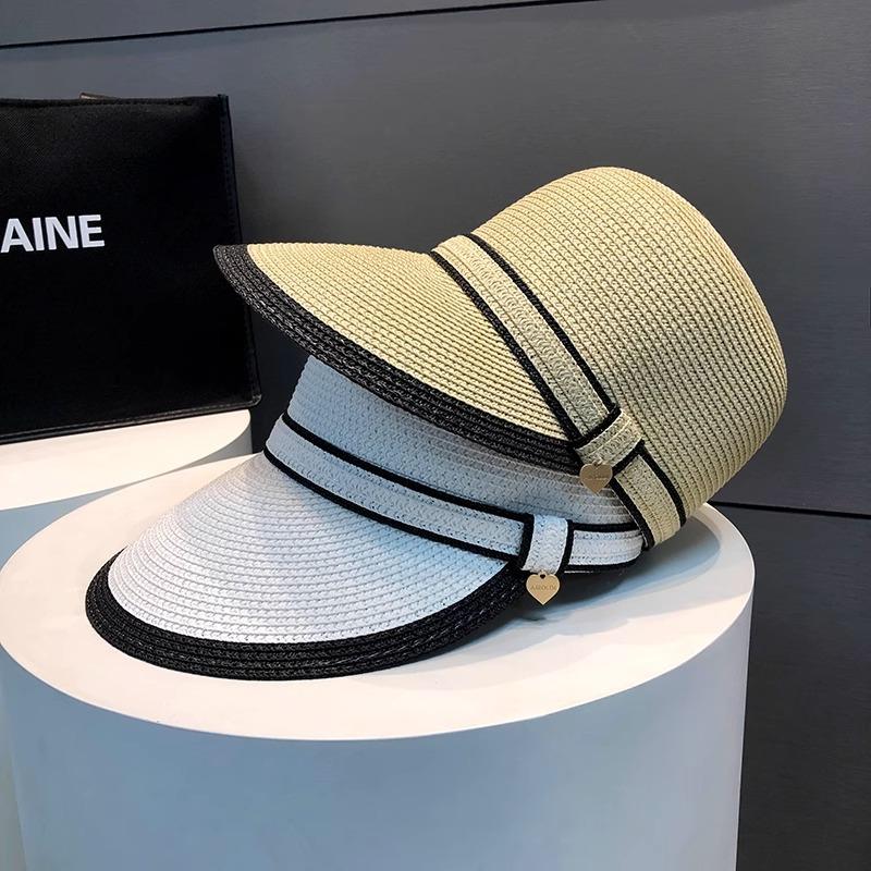 Hat Women's 2025 New Big Eaves Sunshade Sunscreen Hat Outdoor Travel Straw Duck Tongue Sun Hat Breathable Equestrian Hat