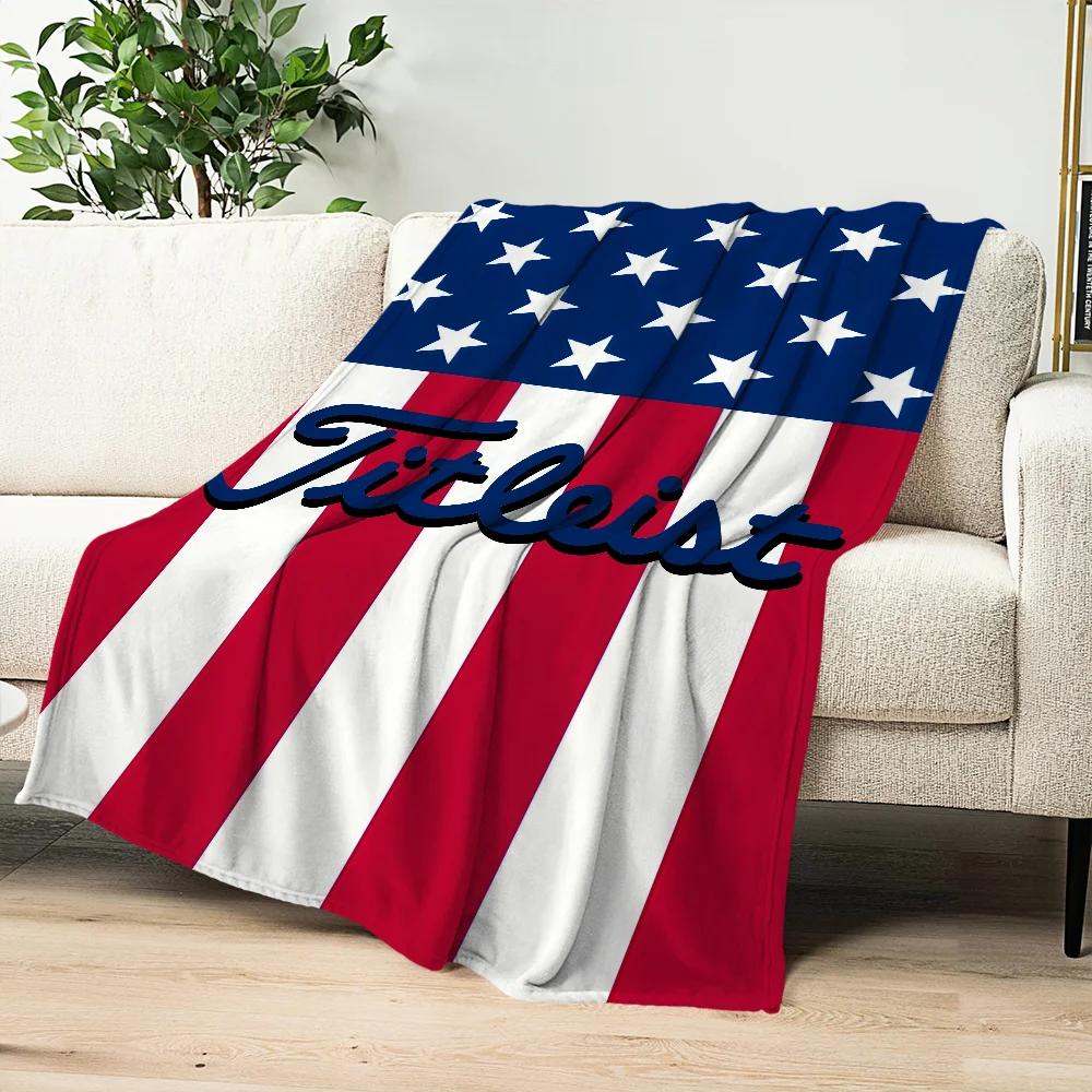 Warm Comfort Soft Plush Blanket Cool for Sofa Living Logo Room Office T-T-TitleistS-ES Bedroom Travel Gift Single-sided Printed