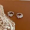 PONYKISS  Sterling Silver Needle Rectangle Zircon Round Hoop Earrings for Women Fashion  Light Luxury Accessories