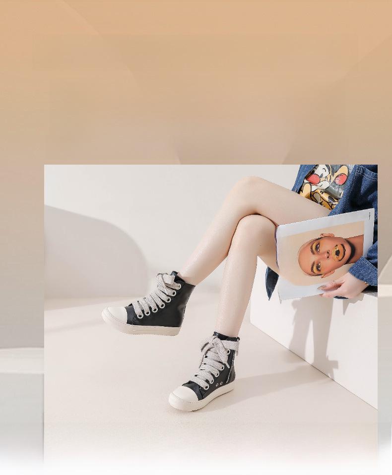 Botas Curtas de Couro Estilo Faculdade Moda Transfronteiriça