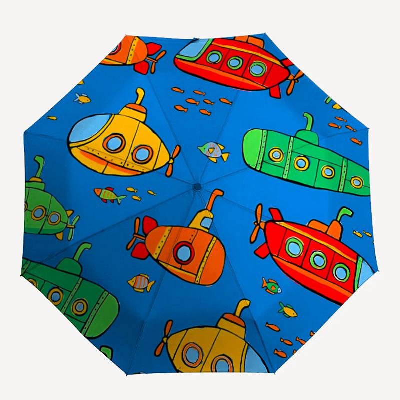 

1pc Submarine Ocean Automatic Open/close Umbrella, 8-Rib sturdy structure, Portable Travel Umbrella, Parties, Everyday Usel032