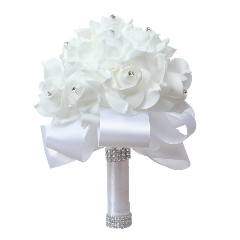 Handheld Bridesmaid Posy: PE Rose Flower Girl Bouquet for Graduation Season