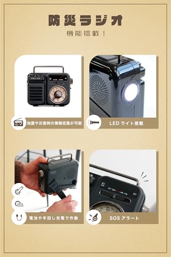 RELAX Multi Retro Radio with Speaker, 7-in-1 Portable Radio, Bluetooth, MP3 Music Playback, LED Light, Flashlight, Power Bank, Multi-Function Radio, R