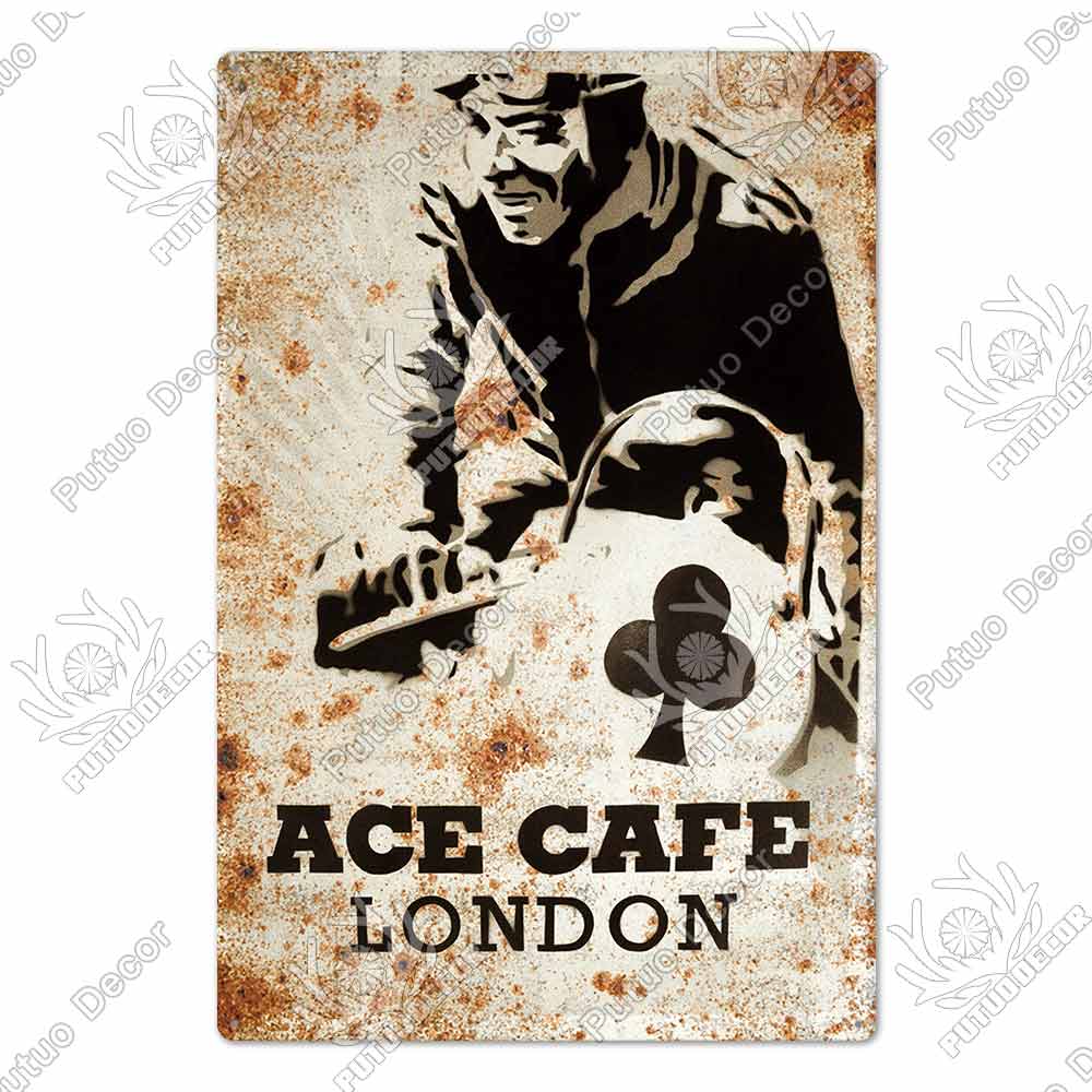 Putuo Decor Cafe Racer Vintage Tin Sign Plaque Metal Wall Art Stickers Garage Man Cave Pub Bar Retro Poster Iron Painting