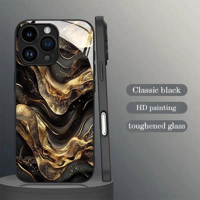 TK Site Advanced Sense Gilt Flow Pattern Samsung S23 + Glass Case Light Luxury S22ultra Foreign Trade Protective Cover