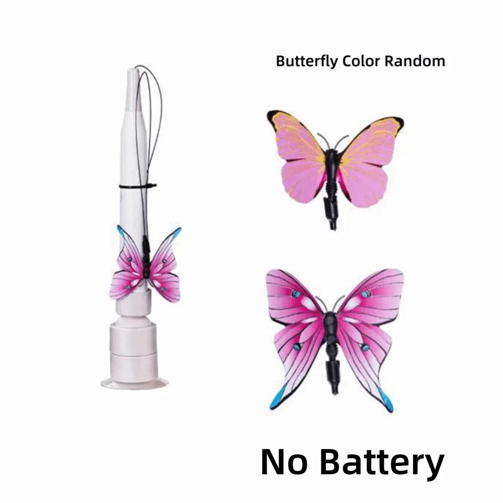 Switchable Butterfly Pattern Cat Teasing Stick Interactive Self-hilarity Relieves Automatic Cat Teaser 360° Swivel